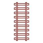 Vertical illustration of railroad tracks