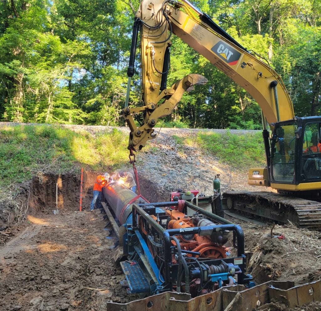 Excavation for large pipe installation